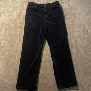 Charter Club Pants Women's 14P Laura Fit Corduroy Black Full Length Straight